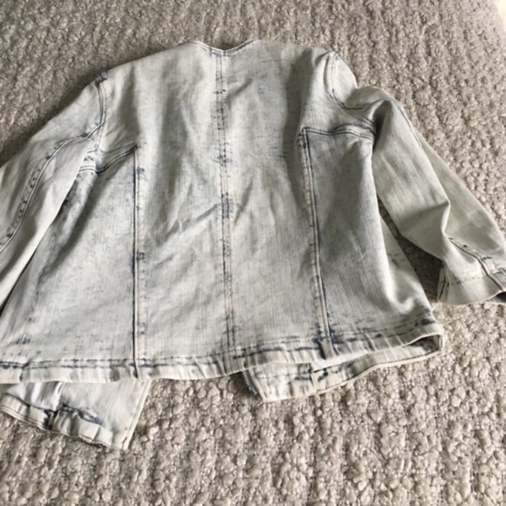 Helmet Lang Acid Wash Denim Moto Jacket - Picture 4 of 4